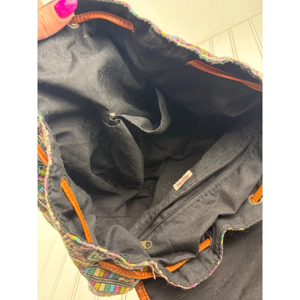 Mossimo Vintage Y2K Boho Hippie Tribal Multicolor Yin Yang Backpack Bookbag